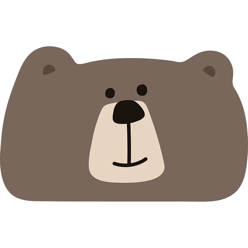 MOON TIME Cute Cartoon Bathroom Mat, Absorbent Non-Slip Dirt-Resistant Foot Pad, Toilet Mat, Happy Bear Design, 50*80cm