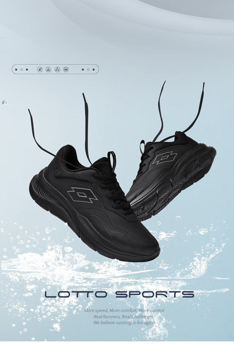 LOTTO Running Shoes for Men, Autumn Sports Casual Shoes, Shock-Absorbing And Rebound Running Shoes for Men, 1170P Black, Size 39 11