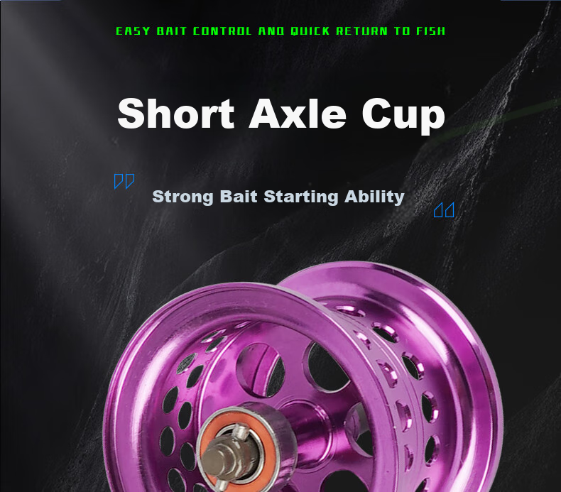 Erciyuan Lure Water Drop Reel, Lightweight Micro-Fishing Line Reel, Long-Distance Casting Magnetic Brake Anti-Explosion Fishing Reel, Purple Dragon, Right-Handed 17