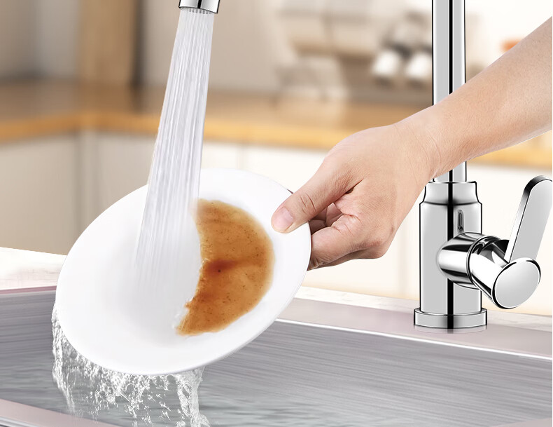 ZUNCHI Kitchen Faucet, Stainless Steel Hot And Cold Dishwashing Sink Basin, 360° Rotating Anti-Splash Household Tap, 2056B 11