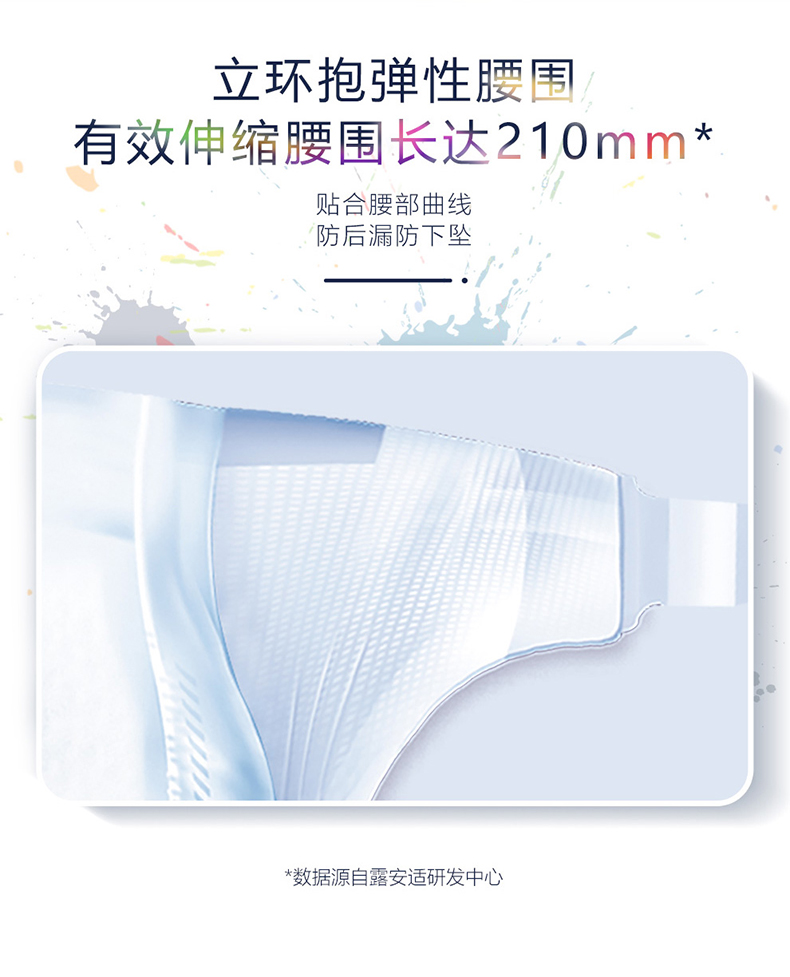 88808-露安适(lelch)婴儿纸尿裤干爽透气尿不湿 日用/夜用新生儿小包装多包装 多尺码可选 夜用-NB码30片*3包-详情图