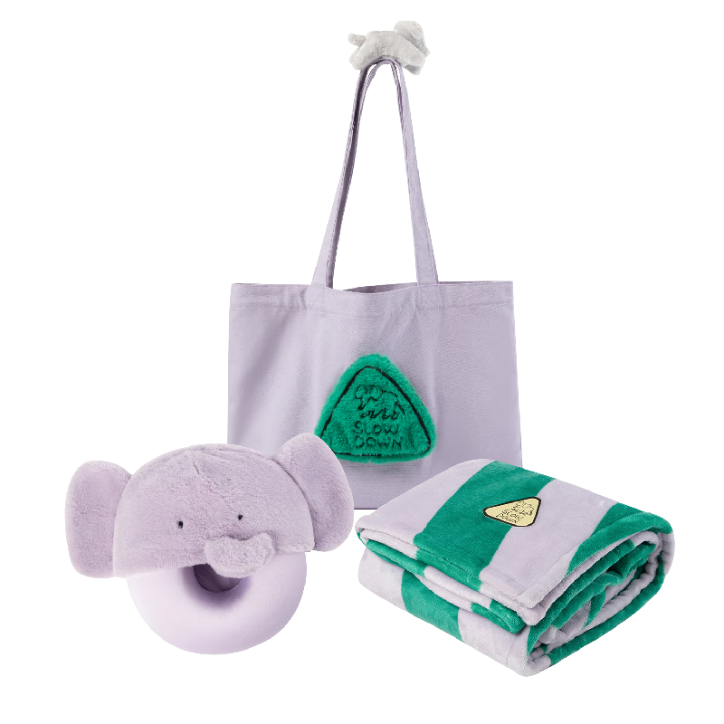 Tbh Elephant Travel Nap Set: Nap Blanket, Canvas Bag, Car Neck Pillow, Hugging Pillow, Air Conditioning Blanket Three-Piece Set