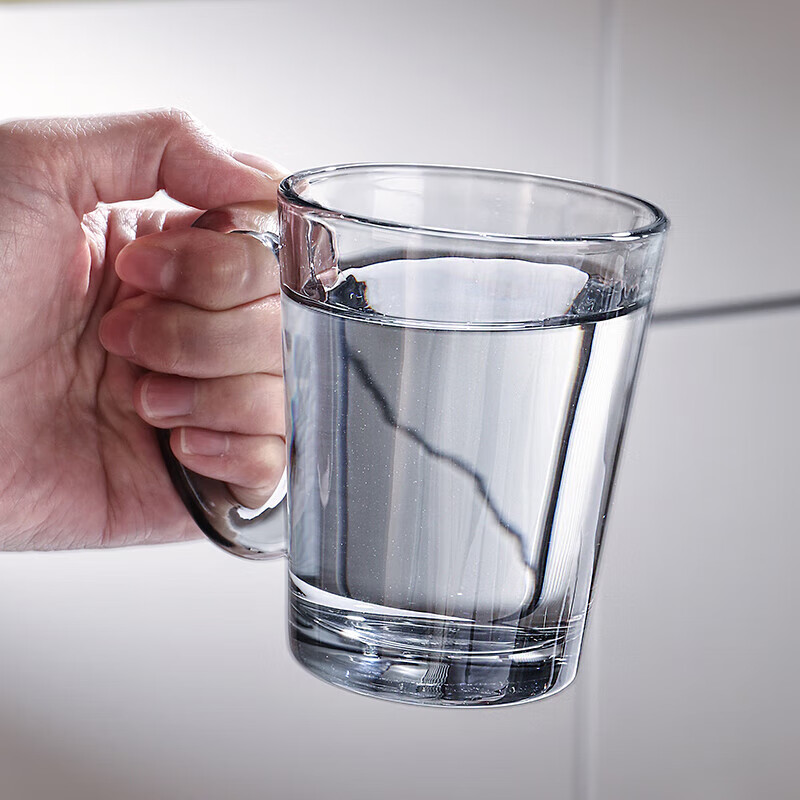 Набор стаканов CRISTALGLASS, 6 штук, с ручками, для воды, чая, молока, прозрачные, 300 мл