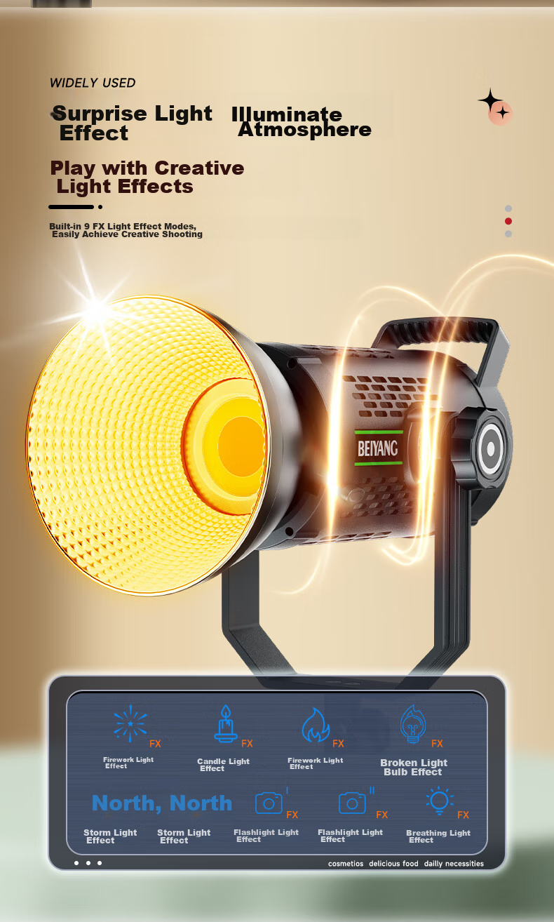 Beiyang 500W Live Streaming Fill Light, Photography Spherical Light, Soft Light, Internet Celebrity Host Beauty Light, Studio Photography Light, Video Shooting Constant Light 500BI 14
