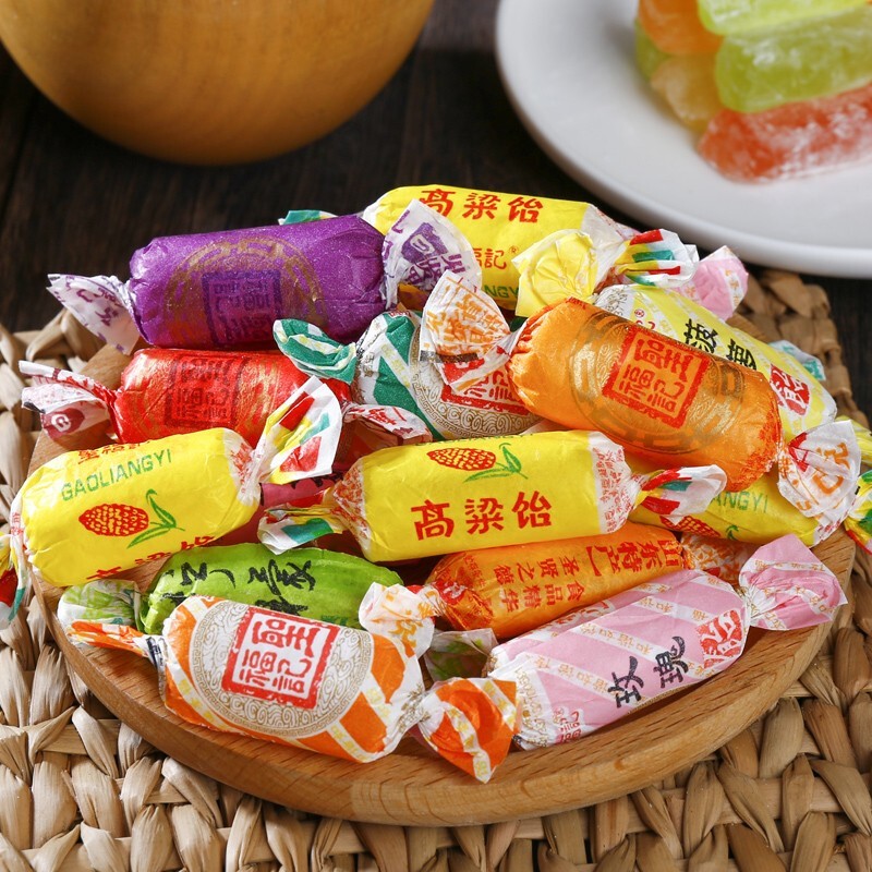 圣福记高粱饴拉丝软糖水果味 500g*2袋 山东特产 老式糖果 怀旧零食
