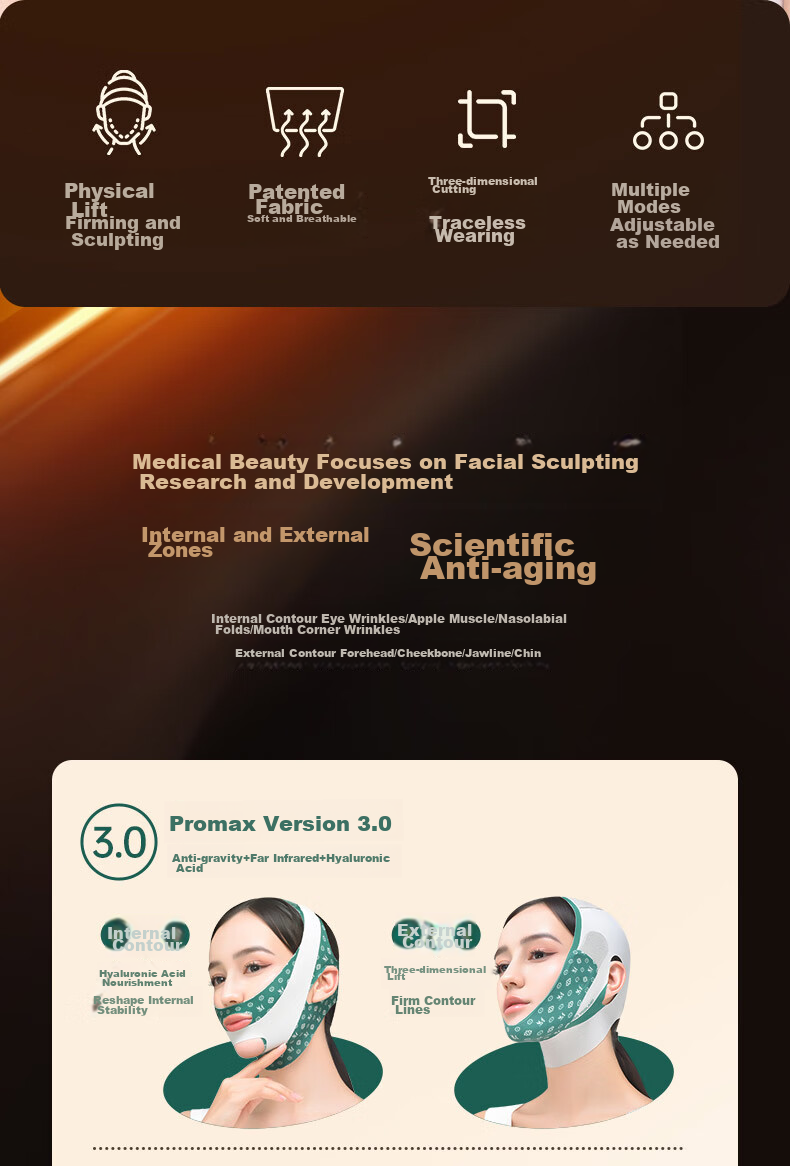 YSMI Sleep Mask, Face Lifting And Firming Device, V-Face Slimming Bandage, Goddess Day Gift 3