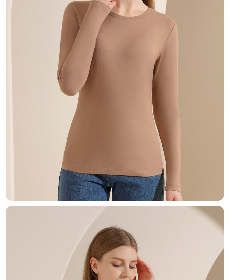Urban Beauty Women's Round Neck Base Layer Shirt Mask Base Garment Single Piece Warm Slim Fit Lightweight Comfortable Top Black 2XL 18