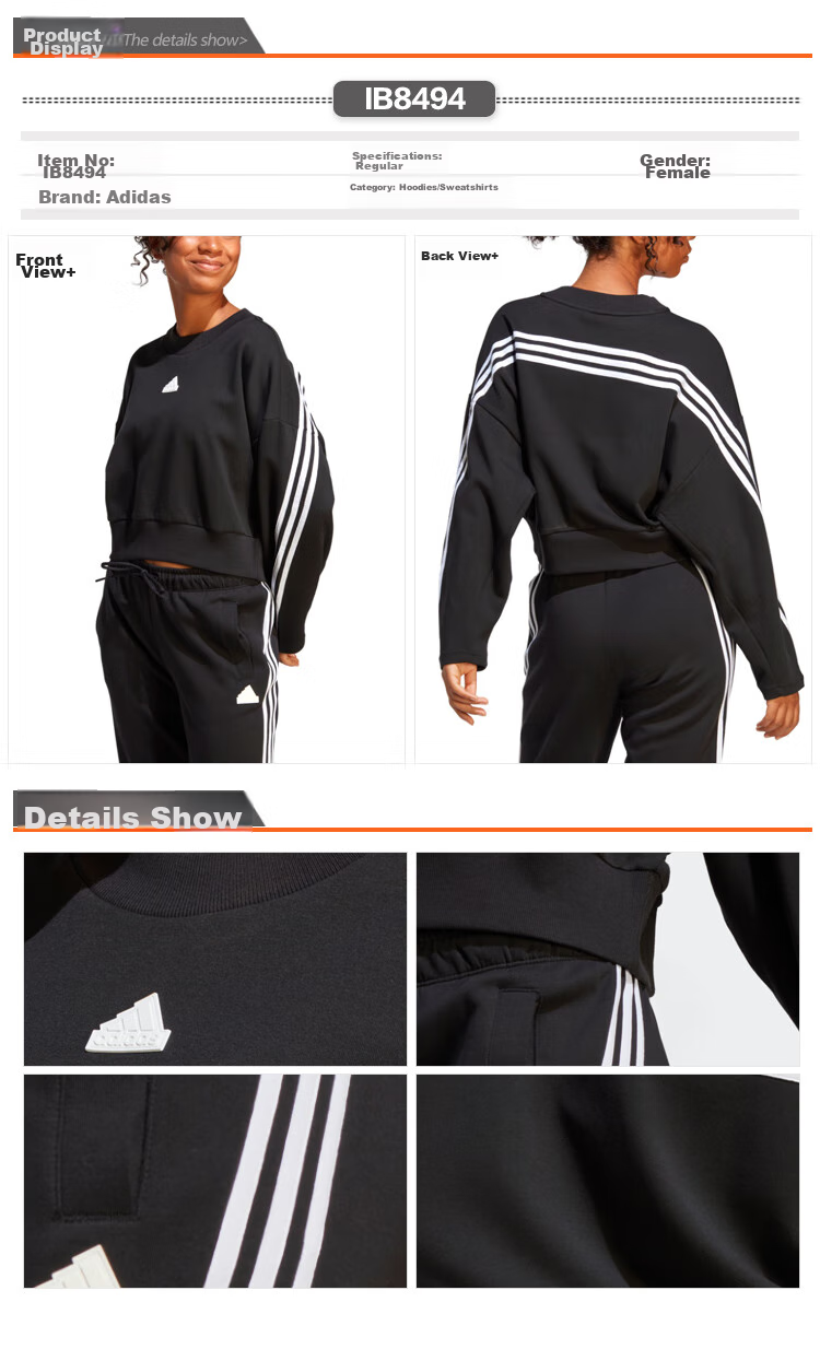 Adidas Women's Training Series W FI 3S CREW Sports Sweatshirt IB8494, Size L 1