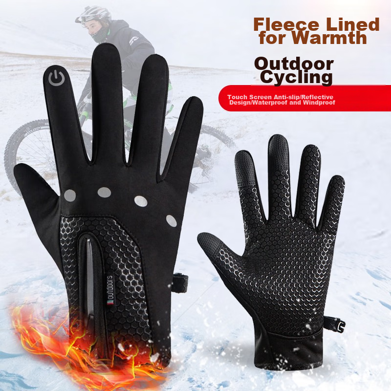 SolarStorm Winter Warm Gloves, Waterproof And Windproof, Fleece-Lined, Suitable for Men And Women, Touchscreen Compatible, Outdoor Cycling, Thickened Non-Slip Gloves