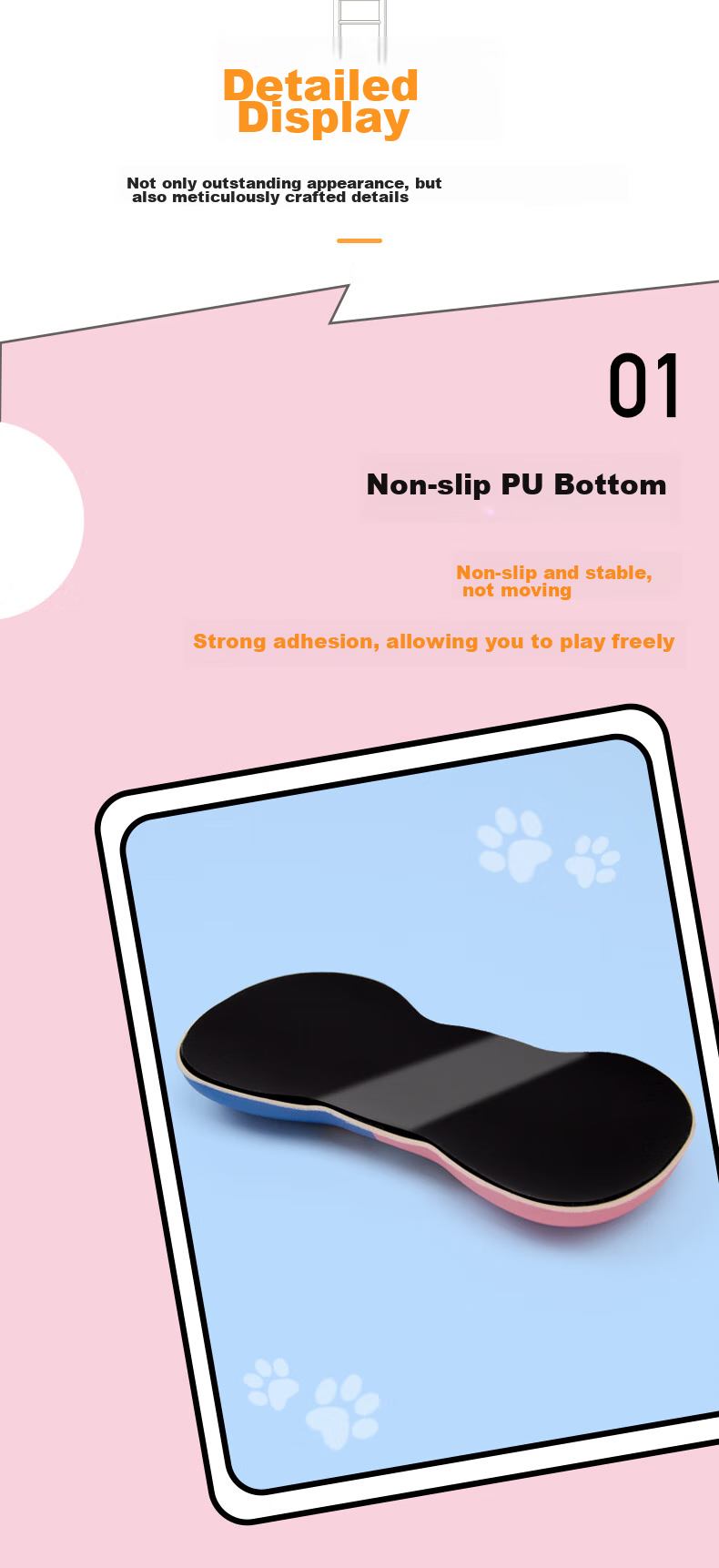 EXCO Corgi Mouse Hand Rest Wrist Pad Silicone Large Wrist Support Cute Cartoon Mouse Pad Wrist Guard Laptop Keyboard Gaming Hand Pad Wrist Rest 8788 8