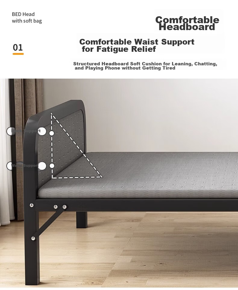 Quanpinwu (No Installation Required) Folding Bed, Single Bed, Nap Bed, Camping Bed, Hospital And Home Use Accompanying Care Hard Board Iron Bed 3