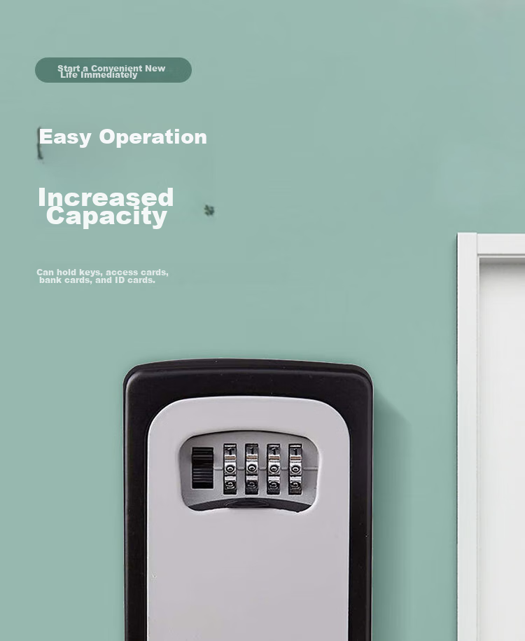 Biaokang Metal Password Key Box, Renovation Peephole Key Management Box, Anti-Theft Key Safe, Outdoor Wall-Mounted Anti-Smashing Key Box 2