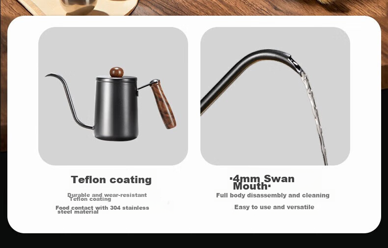 TEOTM Pour-Over Coffee Maker Set, Hand Grinder Coffee Machine, Manual Bean Grinder Set, Home Use Pour-Over Coffee Equipment Gift Box Set 7
