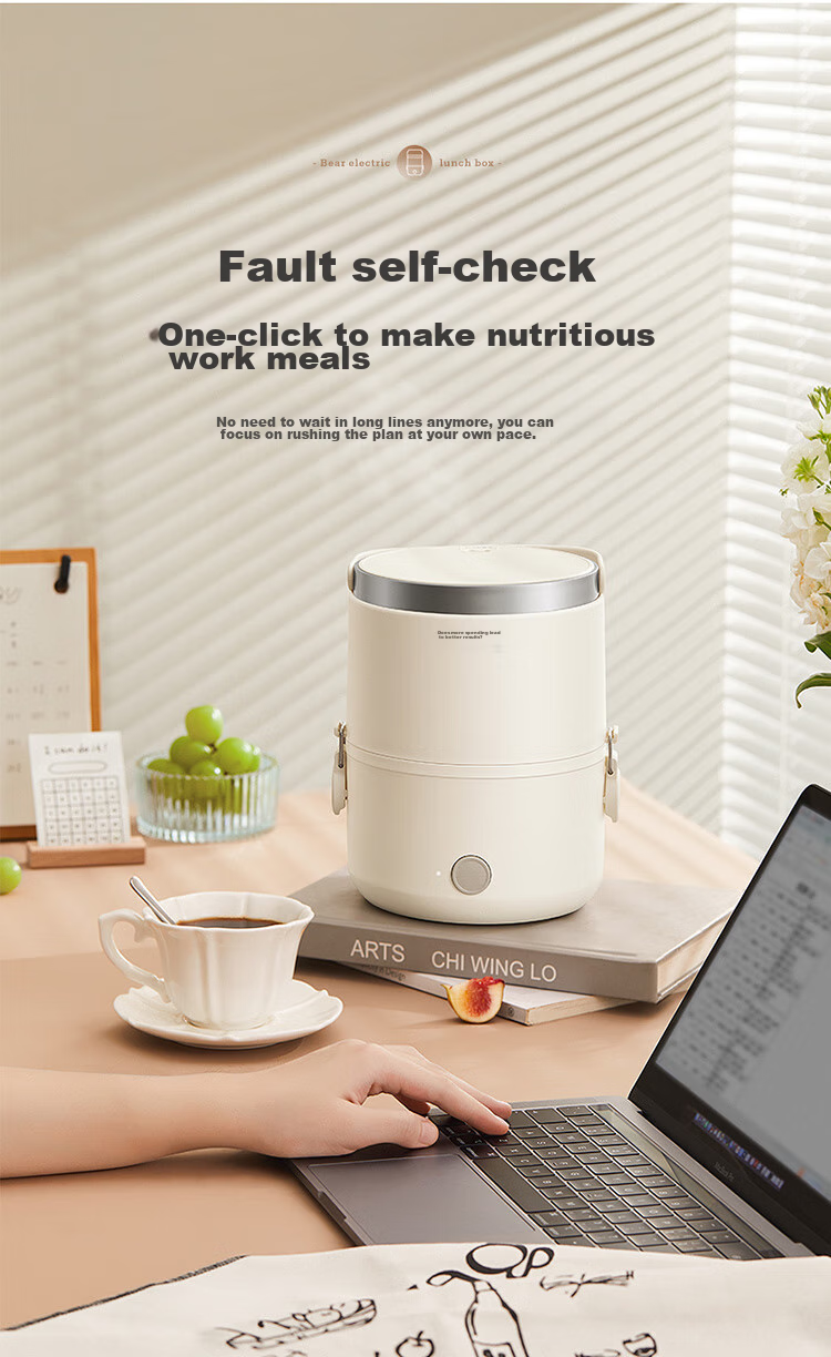 Bear Electric Lunch Box, Heated Lunch Box, Insulated Lunch Box with Heating Function, Portable Steaming And Cooking Food Device, Office Use, 1.5L Double-Layer Stainless Steel Inner Pot, Multifunctional DFH-C15D2 8