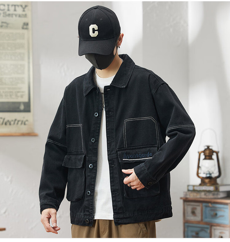 Zengzhi Denim 2026 Spring Autumn Men's Letter Embroidered Denim Jacket Casual Denim Workwear Coat Men's Denim Shirt 4