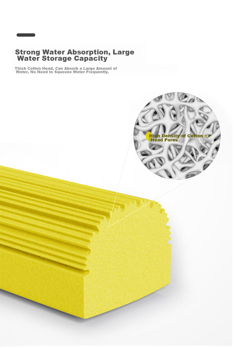 Lilin Sponge Mop Replacement Heads, 2-Pack, Universal Folding Absorbent Rubber Cotton Mop Replacement Heads 7