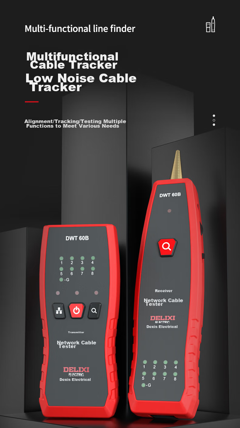 DELIXI ELECTRIC Multifunctional Cable Tester, Wire Tracker, Anti-Interference Telephone And Network Cable Tester, Home Use DWT 60B 4