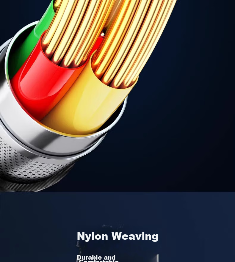 Nengshi Type-C Data Cable, 100W Charging Cord, Super Fast Charging with Auto Power-Off, Suitable for Huawei, OPPO, Honor Nova, Xiaomi, Vivo Phones, 66W Flash Charging Cable, 1 Meter, Transparent Black 15