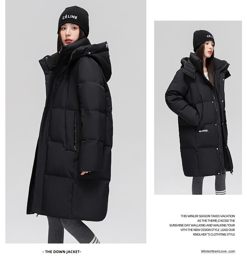 Yalu Women's Mid-Length down Jacket, 2025 New Winter Style, Red Warm Korean Fashion Casual Hooded Coat for Wome 22