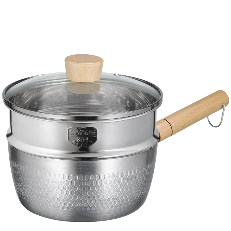 COOKER KING Xueping Pot Milk Pot Baby Food Cooking Pot with Steamer Insert, 20cm, Compatible with Induction Cookers, JA20SP