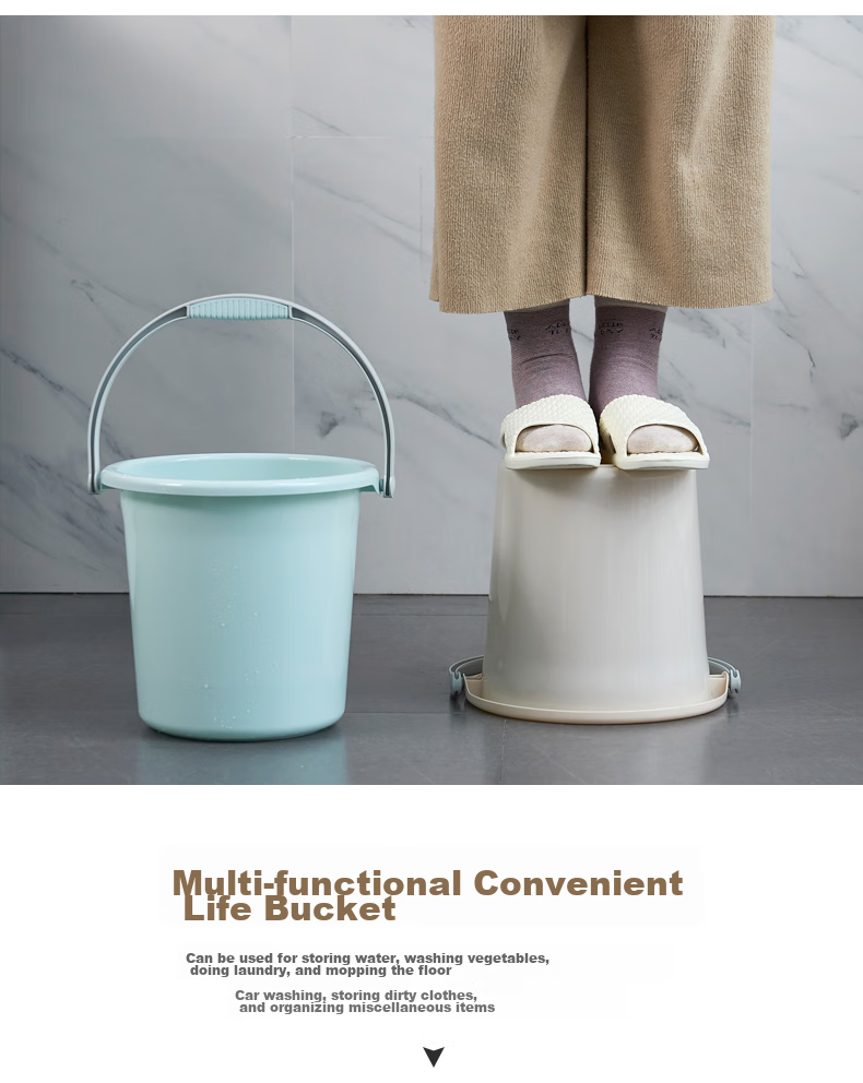 MR Mop Bucket, 15L Rectangular Mop Bucket, Plastic Water Bucket, Portable Large Capacity Cleaning Bucket, Random Color 2