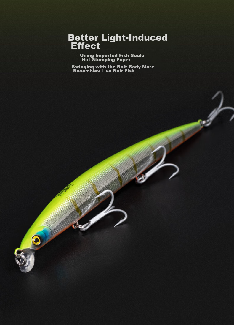 Guowangliya Floating Water Rice Minnow Bionic Fishing Bait, Long-Casting, for Freshwater And Saltwater, Suitable for Largemouth Bass And Snakehead Fish, Artificial Bait, 19 Grams/LN62 Color 8