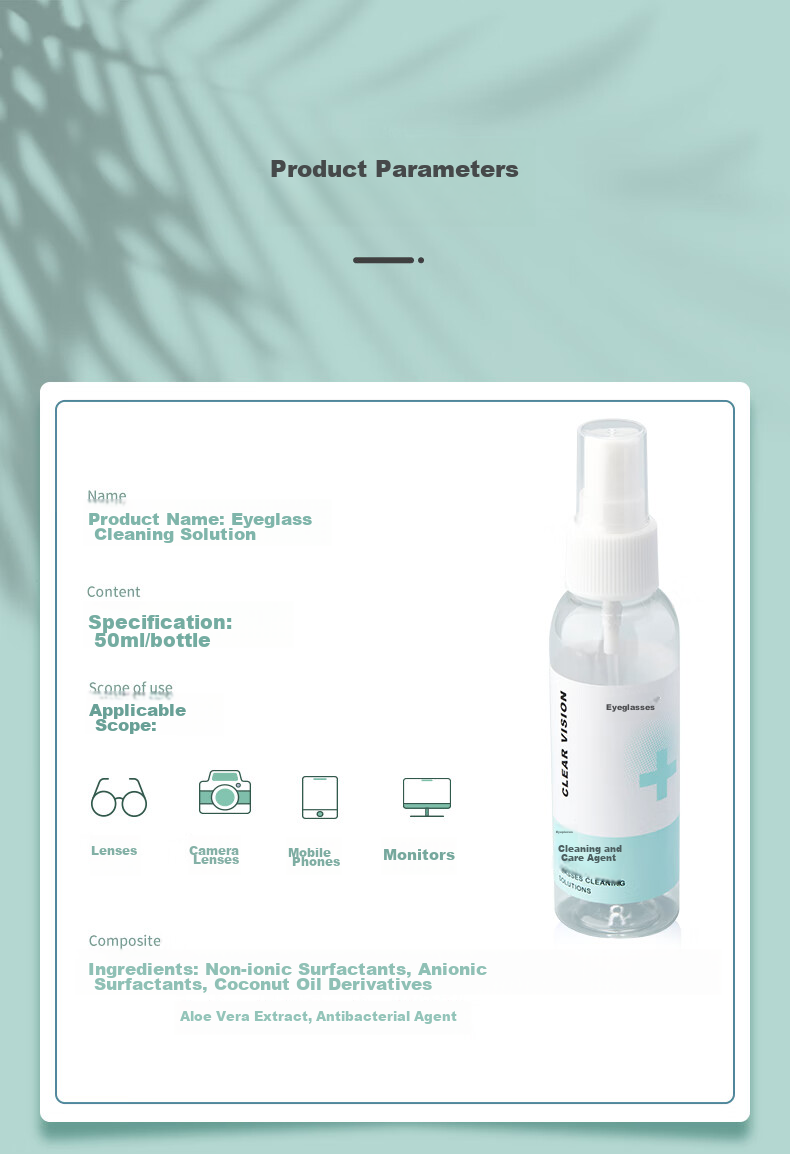 Yanjingbang Baodao Eyeglass Cleaning Solution, Lens Cleaner Spray for Glasses, Phones, Computer Screens, Eyeglass Lenses, 2 Bottles 12