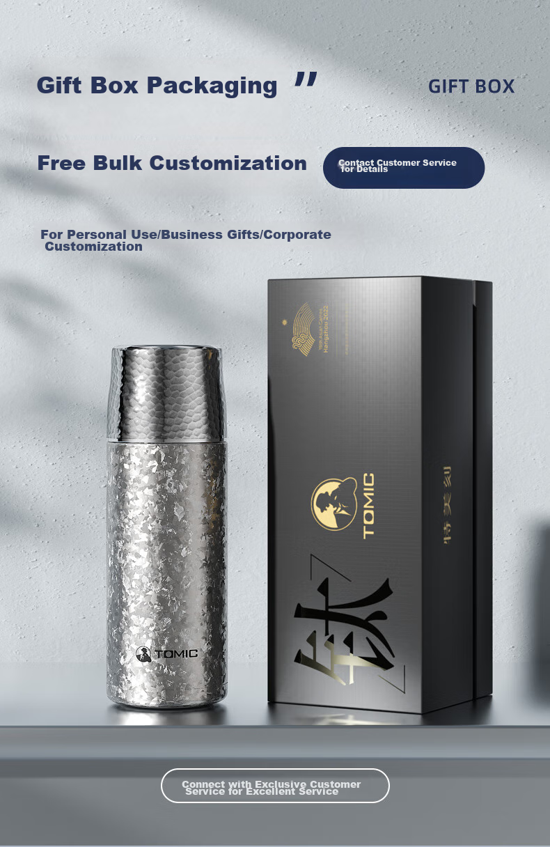 TOMIC Double-Layer Pure Titanium Insulated Tea Infuser Mug for Men And Women, Large Capacity Titanium Water Cup, Gift Souvenir 5