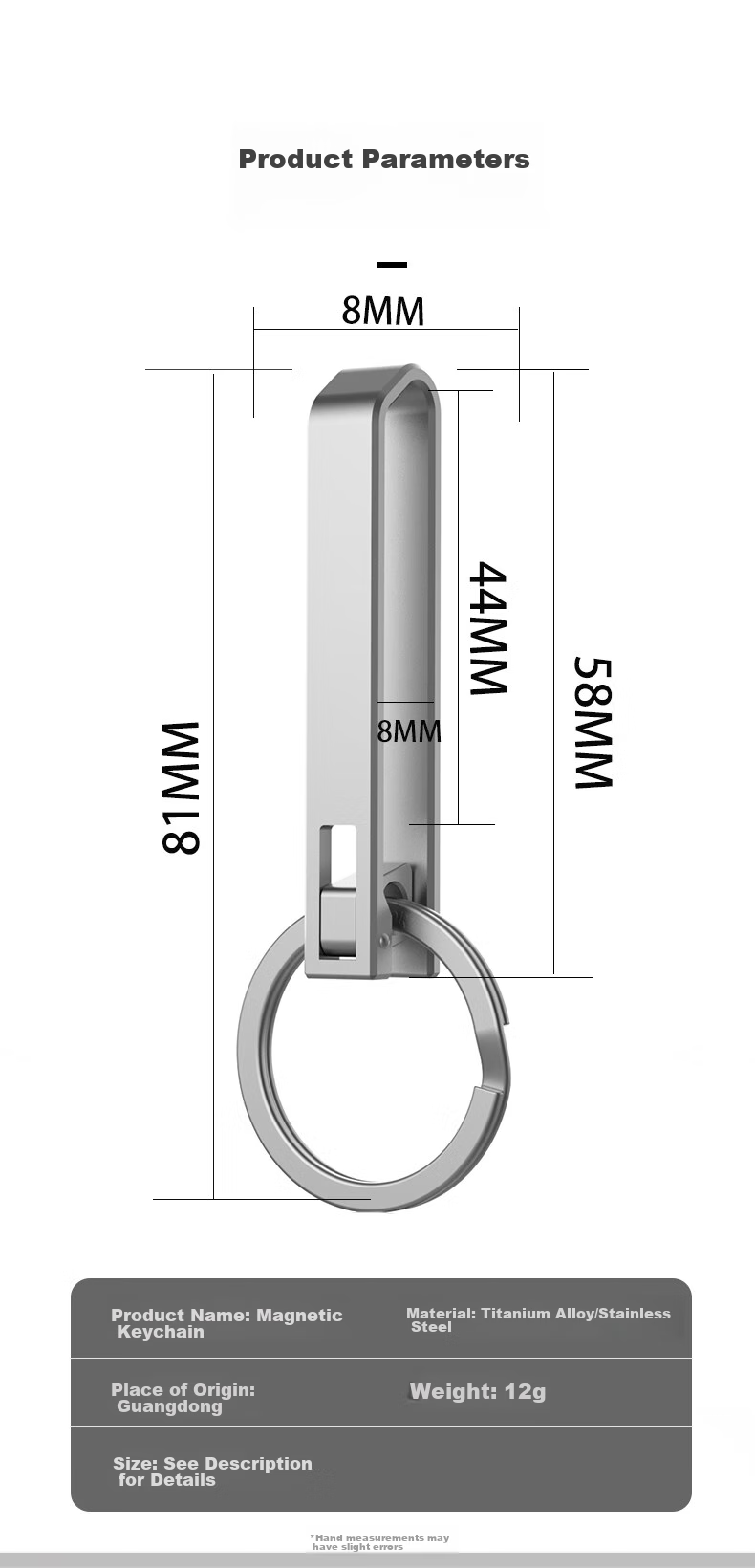 YORA Magnetic Titanium Alloy Belt Keychain for Men, Casual Sports Pants Car Key Ring, Waist Belt Buckle 8