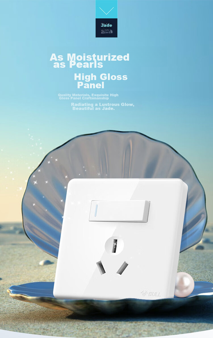 BULL Switch Socket G28 Series, 16A Switch Socket with 86-Type Socket Panel, G28E204AS, Pearl White 6