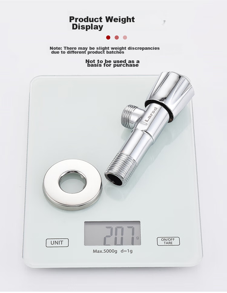Larsd Extended Angle Valve, Brass Thickened Hot And Cold Water Quick-Open Triangular Valve, Figure-Eight Valve, Stop Valve LD10707 14