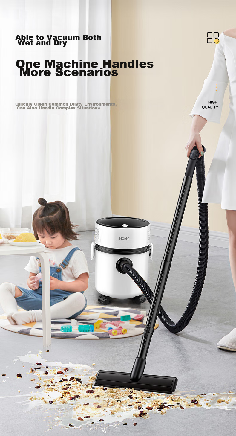 Haier Vacuum Cleaner for Home Use, Pet Hair Cleaning, Tile Grouting, Wet And Dry Dual-Use, Large Capacity, High Suction Power, High Wattage, Barrel-Type Handheld Dust Removal T8101 [Haier TOP1] Genuine Gift 9