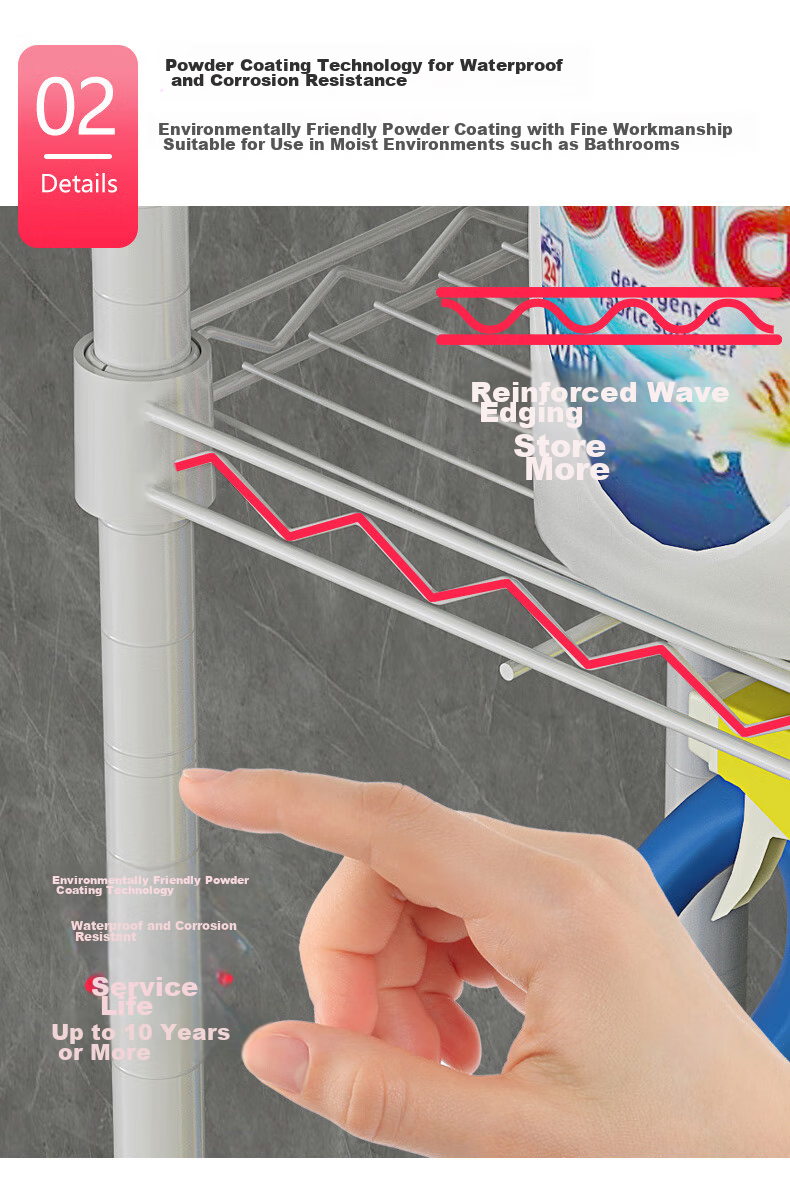 Chuanjing Washing Machine Storage Rack, Balcony Drum And Impeller Top-Loading Washer Shelf, Bathroom Storage Rack 10