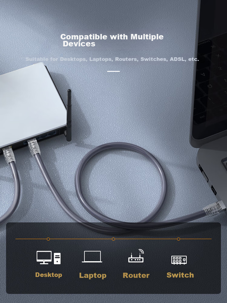 CHOOSEAL (CHOSEAL) Cat8 10G Double-Shielded Engineering-Grade E-Sports Level 0.64mm CAT8 High-Speed Network Cable, 40G Pure Copper Core POE Power Supply Home Security Box Cable, 50 Meters, QS2680A 14