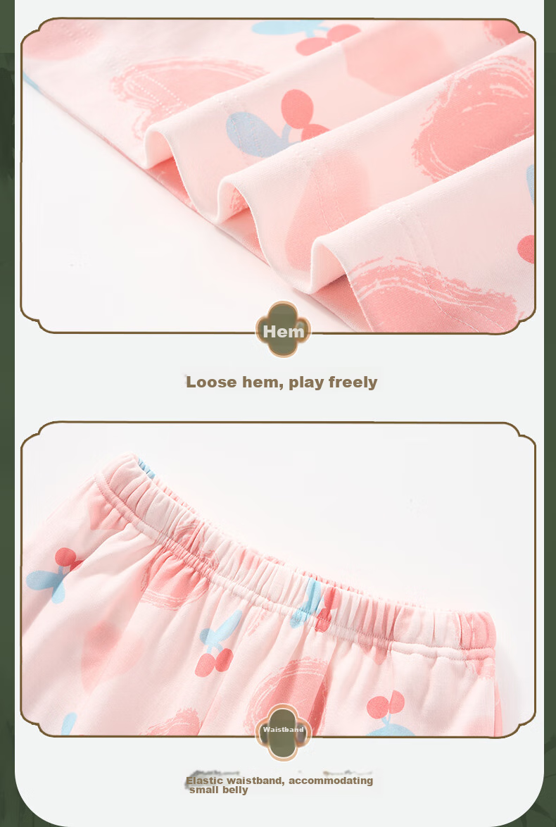 Fenteng Children's Pajamas for Girls, New Chinese Style Pure Cotton Spring National Style Stand Collar Button-Up Loungewear Q9X257930736 16