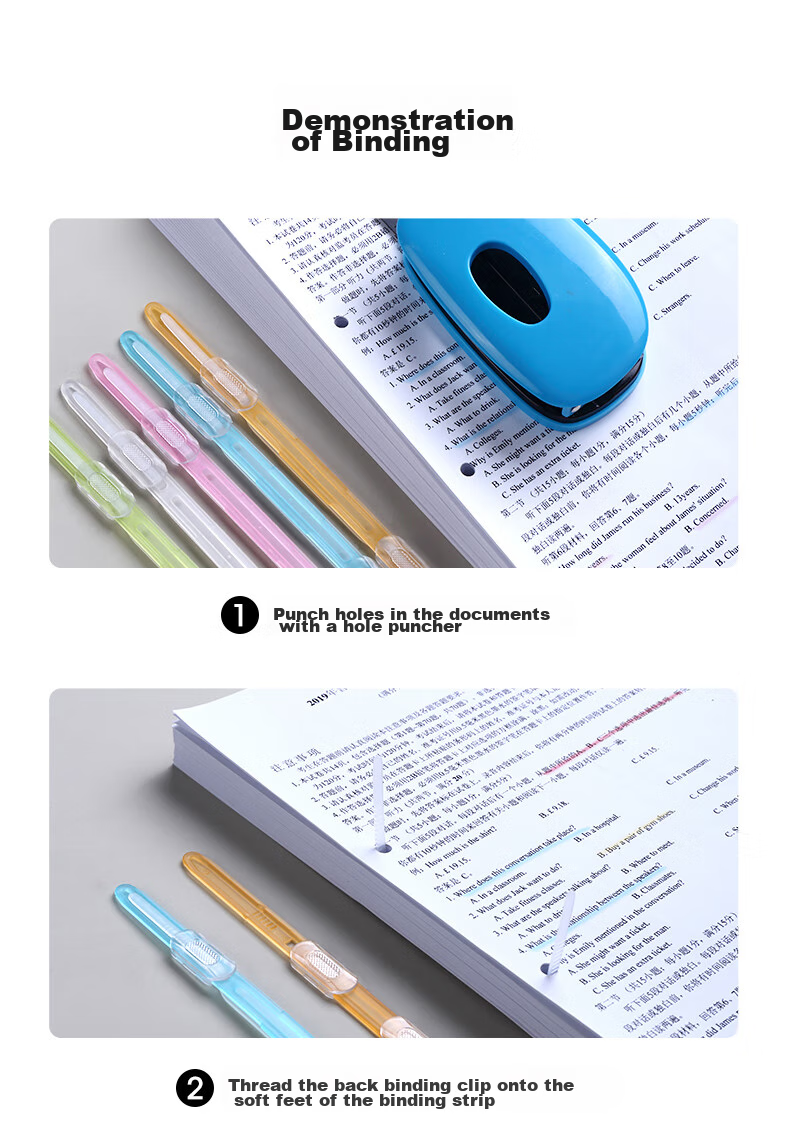 KW-Trio Atomic Clamp, Rust-Proof Binding Clip, Metal Iron Two-Hole Clamp, Document Binding Clip, Hole Distance 80mm, Hole Puncher Accessories 4