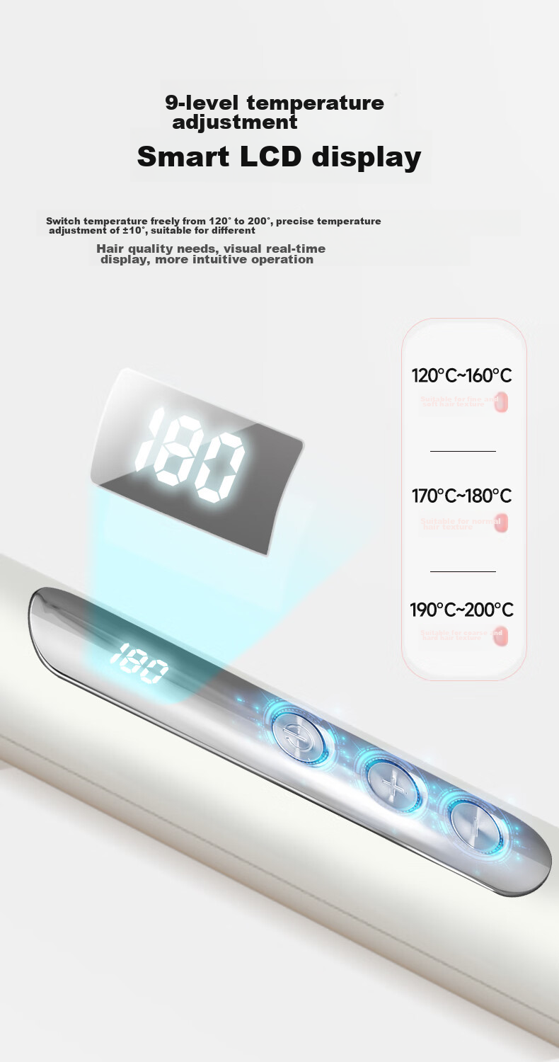 Jindao Direct Hair Straightening Brush, Negative Ion Billon Inner Curling Iron, High Crown Volumizing Corn Straightener, Moisturizing Hair Care Straightener KD380KP White Portable Mid-Autumn Festival Gift 11