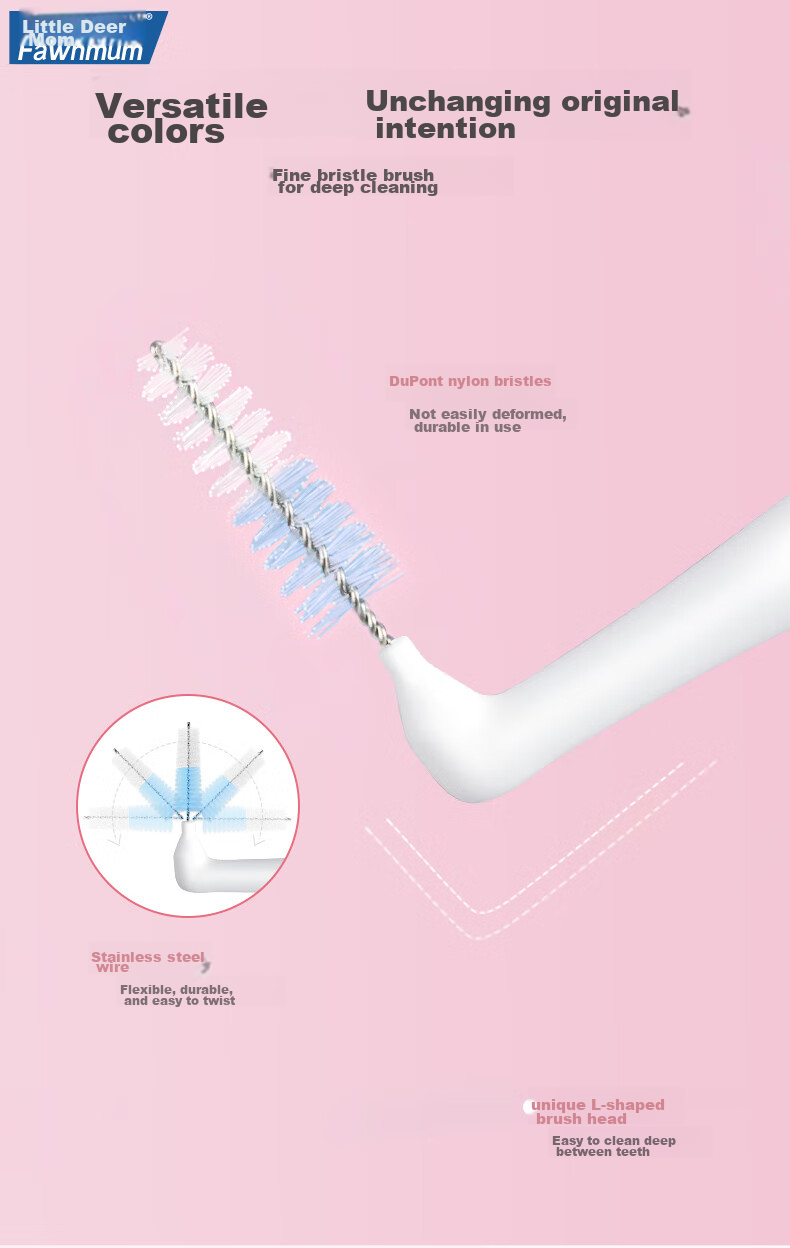 FAWNMUM Ultra-Fine Interdental Brush, Imported Ssss*30 Pack, L-Shaped Interdental Brush for Deep Cleaning 5