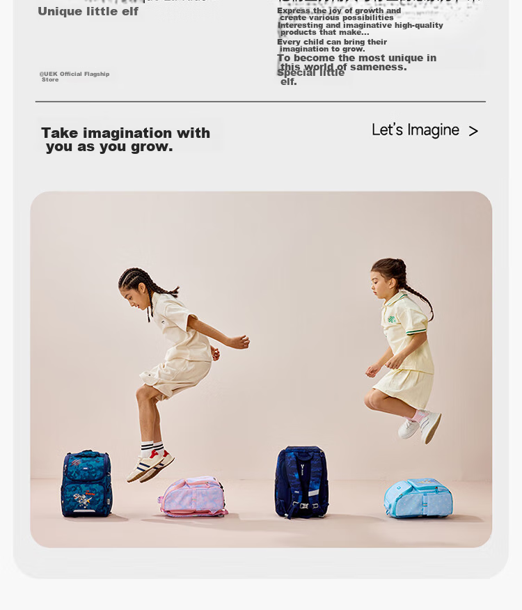 UEK Elementary School Backpack for Boys And Girls, Lightweight Spine-Protecting And Load-Reducing Children's Backpack with Large Capacity, Small Dinosaur Desig 43