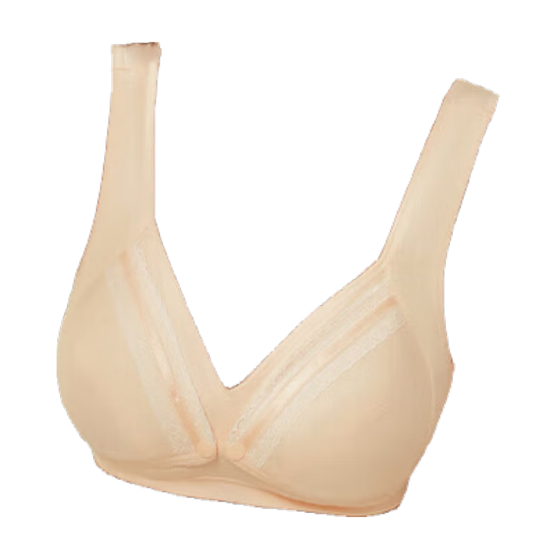 Aibaoshi Nursing Bra, Maternity Underwear, Pregnancy Wireless Front-Opening Breastfeeding Bra, Push-Up Brassiere M508, Skin Color XXL