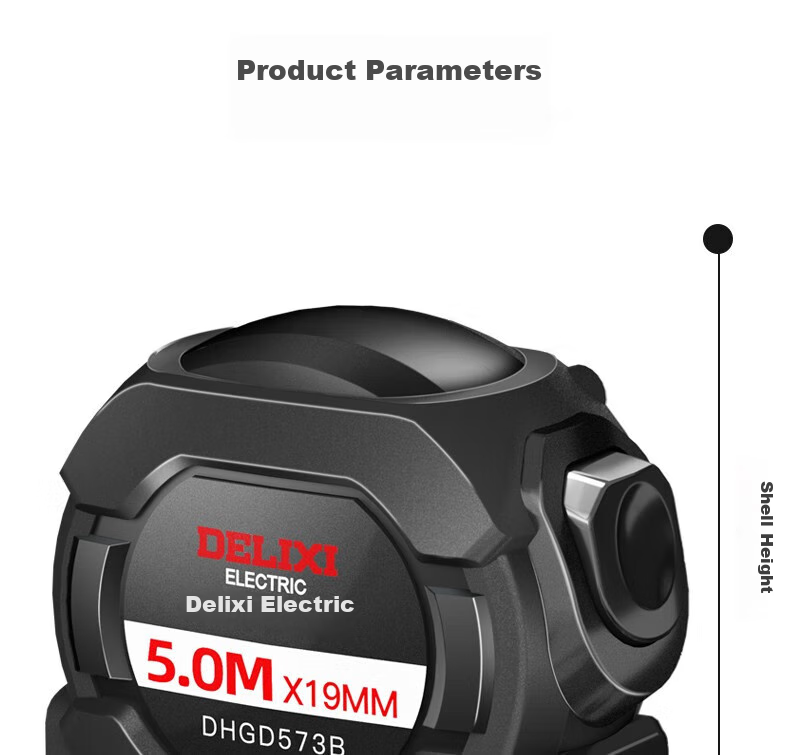 DELIXI ELECTRIC Steel Tape Measure, Household Wear-Resistant Drop-Proof High-Precision Self-Locking Ruler, Carpentry Ruler for Renovation Measurement, Steel Tape Measure 5*19 21