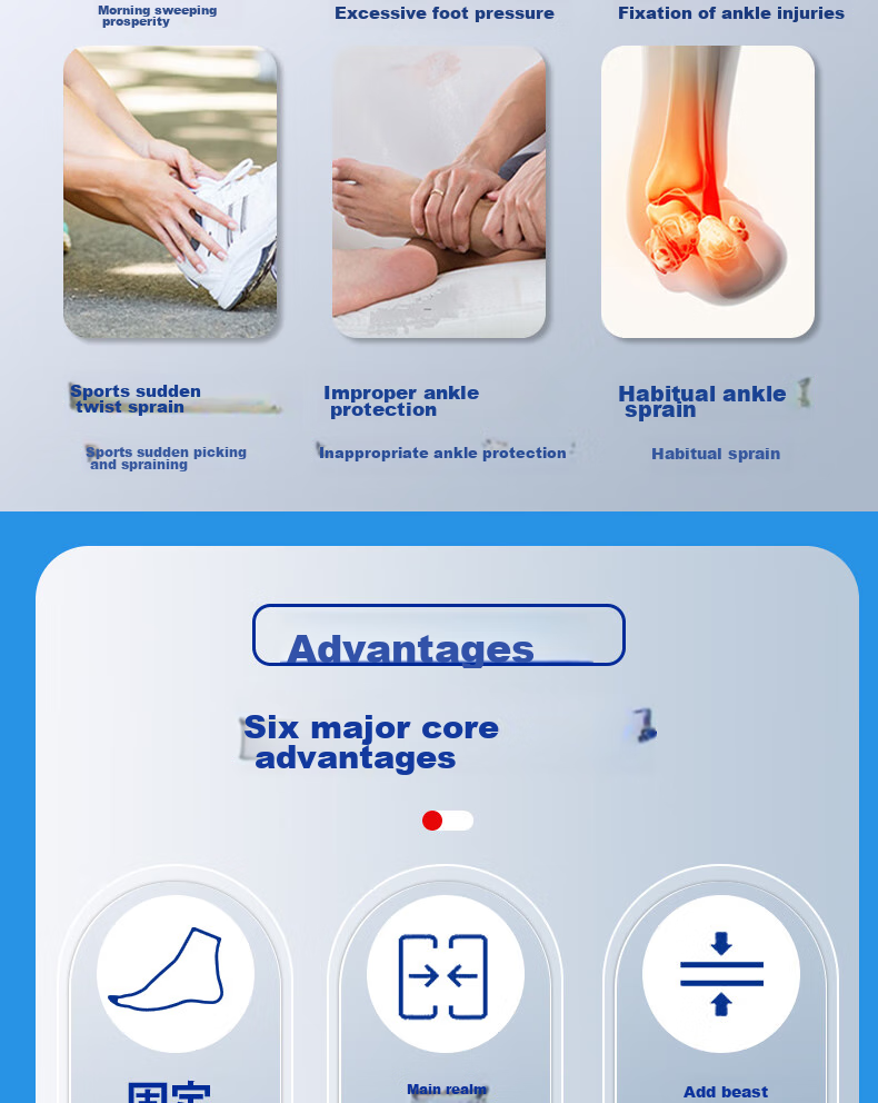 CRALVKOIN Medical Ankle Brace, Ankle Support for Sprains, Ligament Injury Fixation, Sports Ankle Sprain Hard Support 5