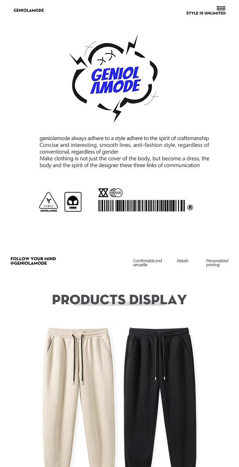 GENIOLAMODE Fleece-Lined Pants for Men, Autumn And Winter Thick Fleece Casual Trousers, Men's Winter Drawstring Cotton Pants, Black, 2XL 1