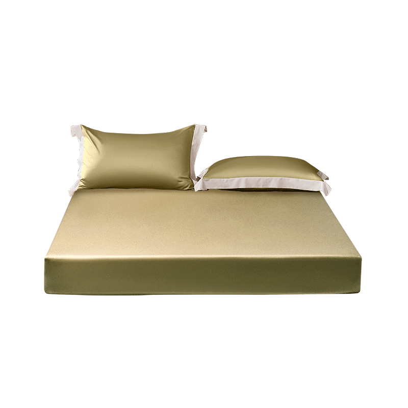 Fuanna Fitted Sheet 100-Thread Count Long-Staple Cotton Single Fitted Sheet Non-Slip and Stain-Resistant Mattress Protector 180x200cm Pine Green