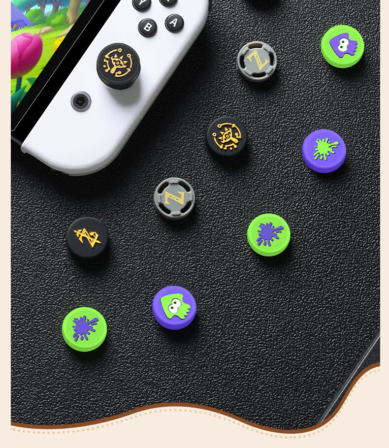 BUBM Switch Joy-Con Controller Joystick Covers, NS/OLED/Joysticks Gamepad Protective Cases, Silicone NS Game Accessories, Zelda: Breath of The Wild, Pack of 6 2