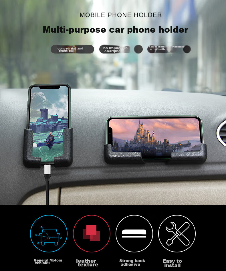 Dijialun Adjustable Width Car Phone Holder, Movie And TV Entertainment Navigation Car Phone Mount, Center Console Seat Backrest Armrest Box Car Door Phone Stand 1