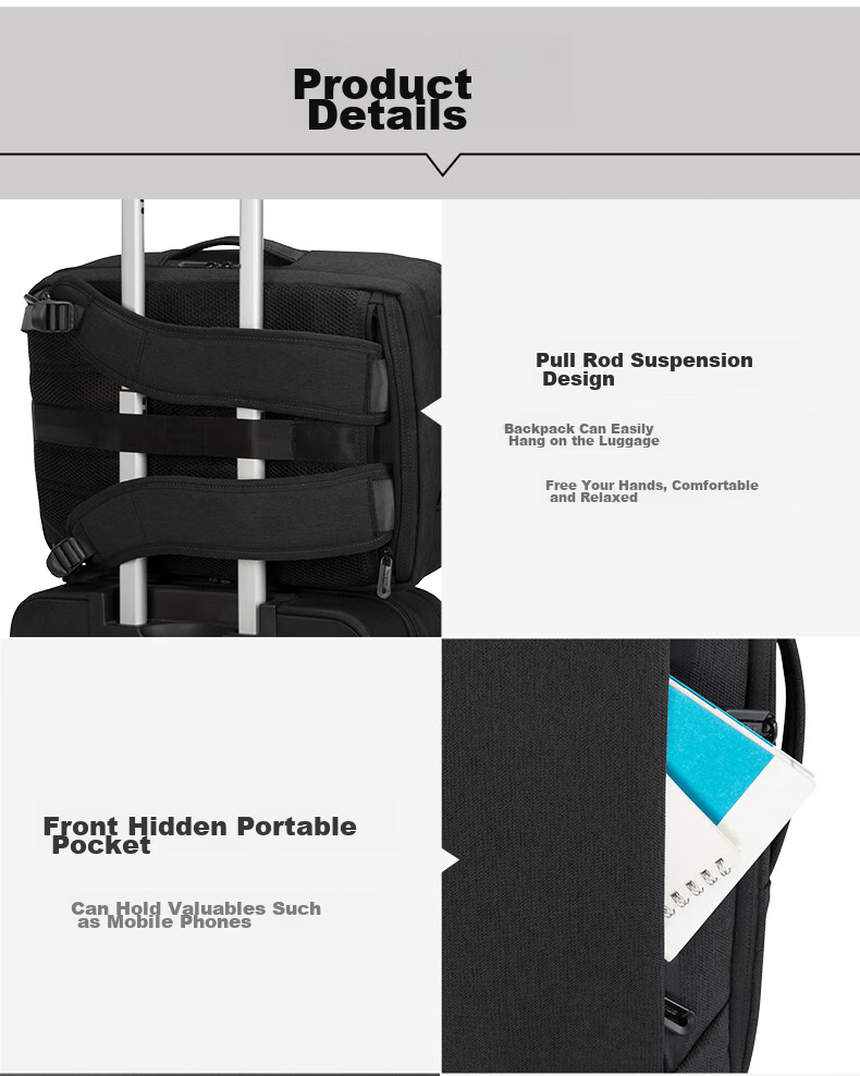 TARGUS Laptop Backpack, 15.6-Inch Business Backpack, Single Shoulder Crossbody Briefcase, Multi-Purpose Bag, Black, 587 16