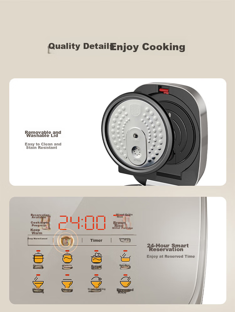 SUPOR 4-Liter Large Capacity, for 3-4 People, IH Heating with Titanium Non-Coated Inner Pot, Smart Multifunctional Rice Cooker for Home Use, Model F40Q56S 24