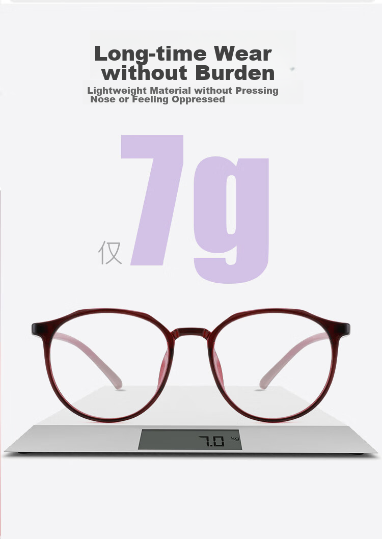 Nianqingtai Women's Fashionable Full-Frame TR90 Comfortable High-Definition Ultra-Light Imported Reading Glasses D686 + 4.00 Diopters for Presbyopia 10