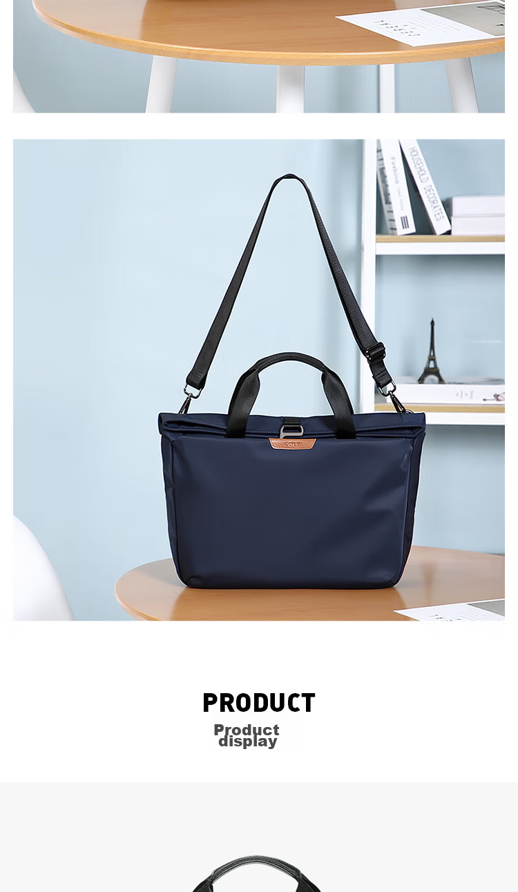 GOLF Business Briefcase, Men's Casual Large-Capacity Handbag, Can Fit 14-Inch Laptop, Fashionable Multifunctional Shoulder Crossbody Bag, 6J679424J Gray 18